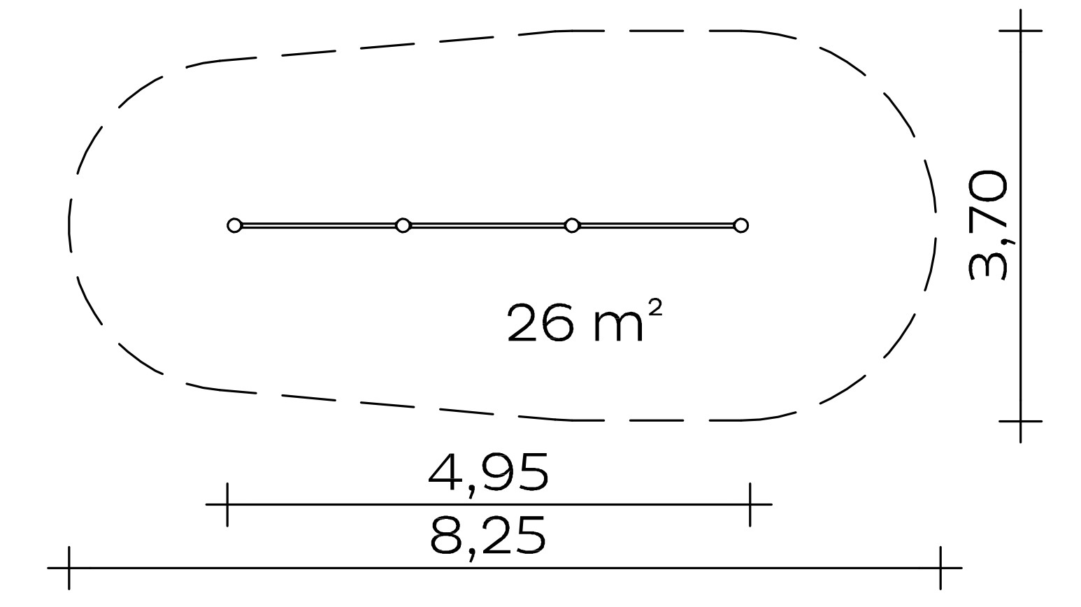 Stufenreck (1,30/1,60/1,90) Ansicht 3