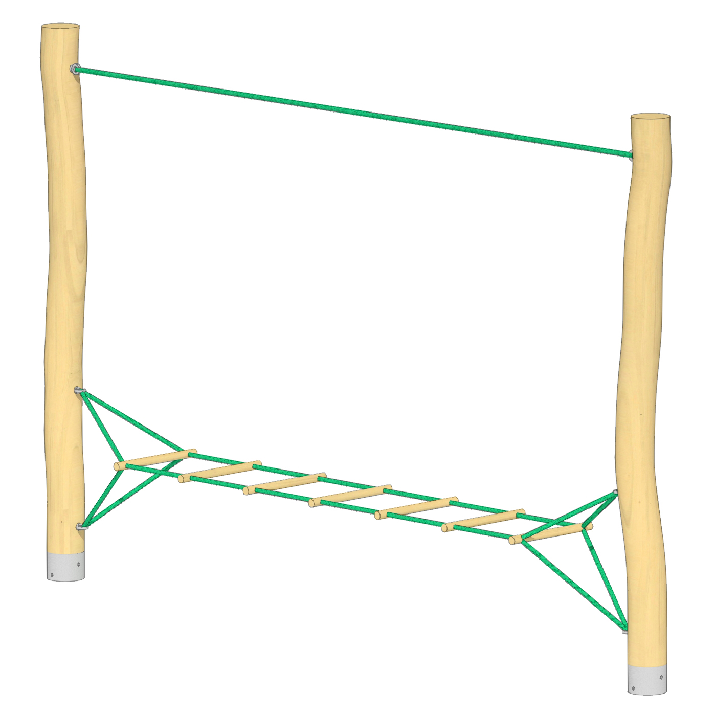 Strickleiter waagerecht 3m mit Halteseil Ansicht 2