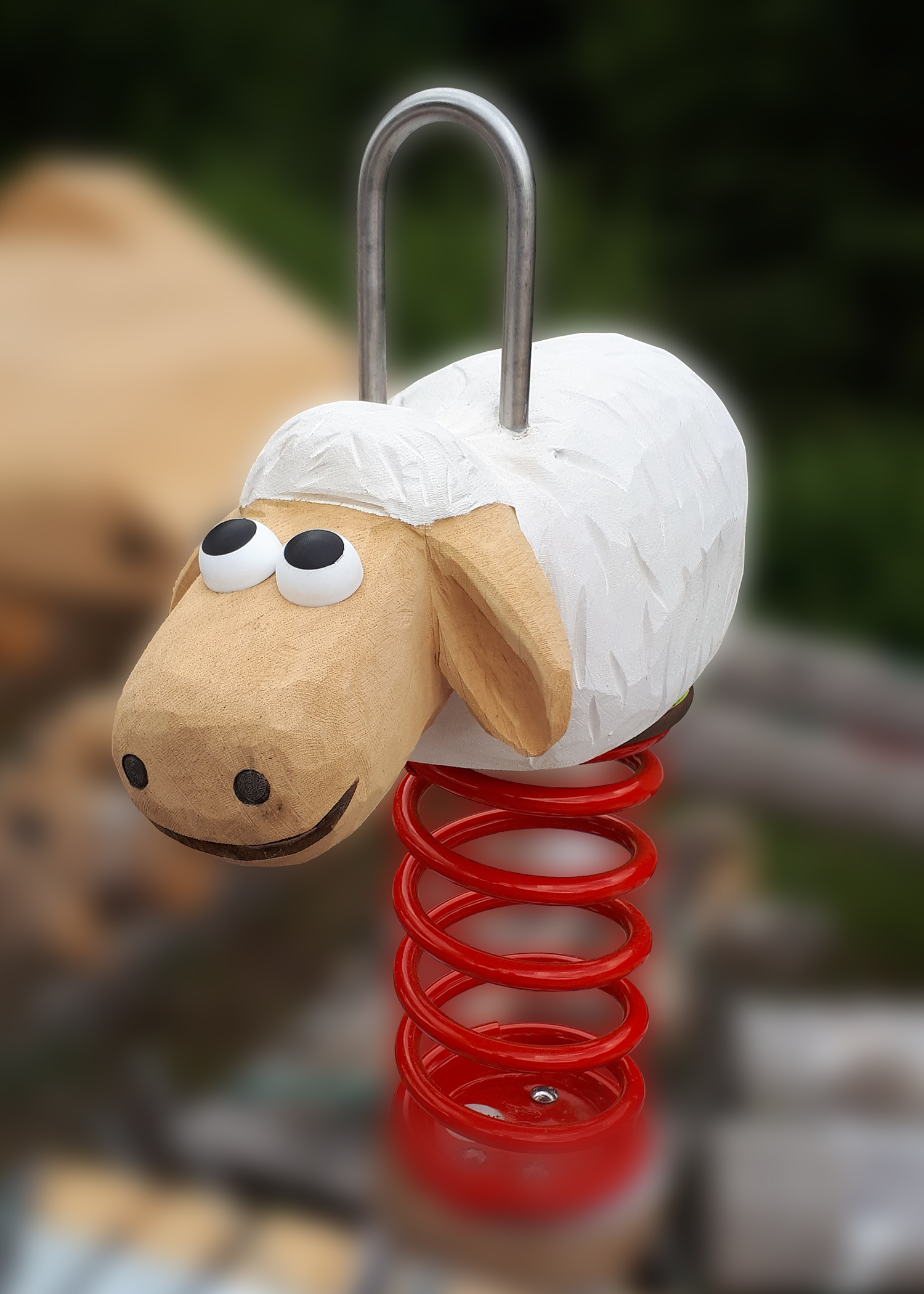 Wippgerät Schaf Wolle Ansicht 4