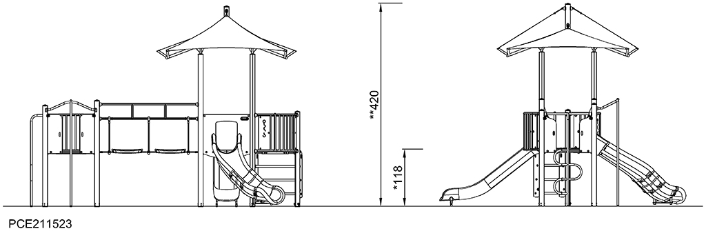 2-Turm-Spielanlage Komodo mit Sonnensegel PCE211523 Ansicht 6