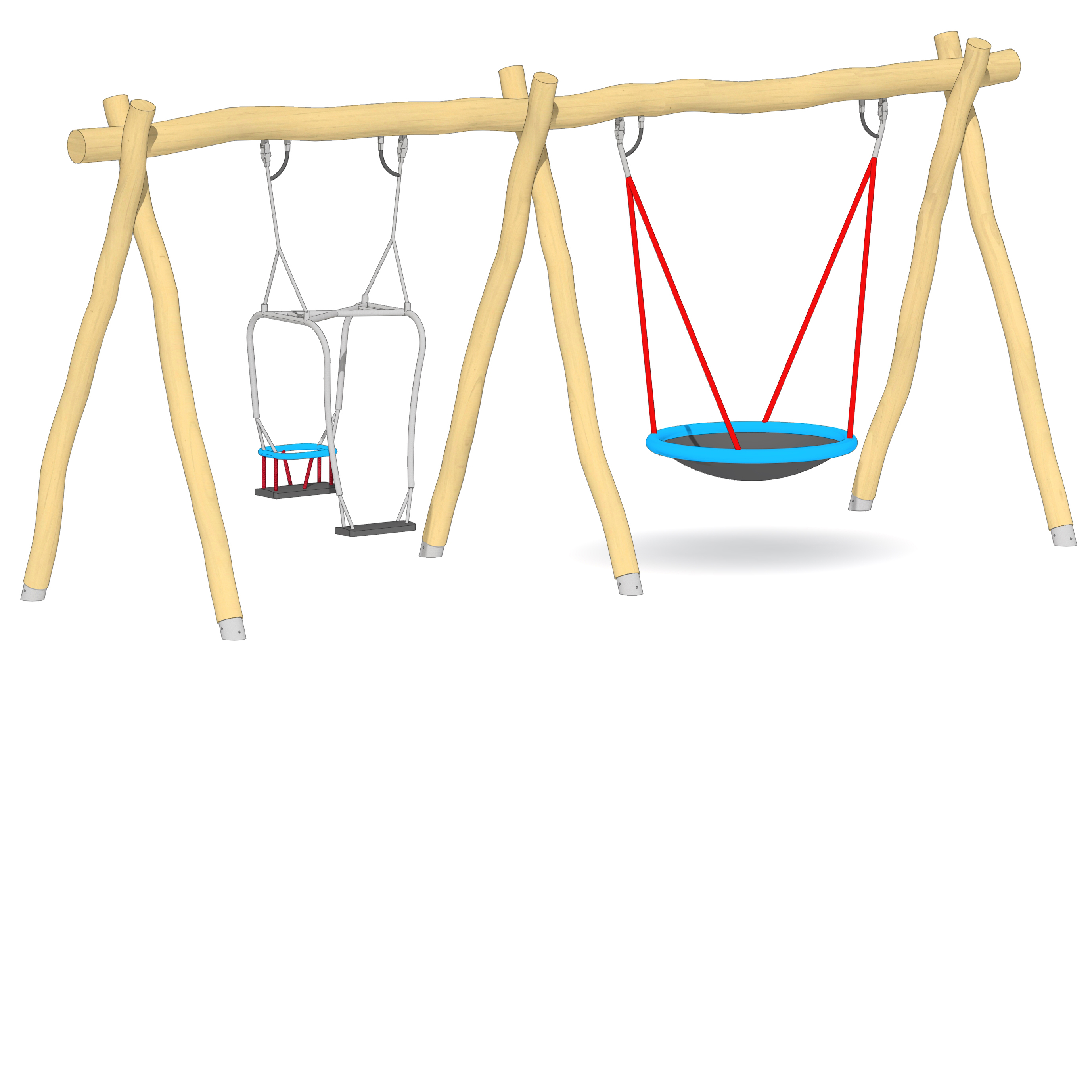 Schaukel-Nestkorb-Kombi LH250cm, Eltern-Kind-Sitz Ansicht 2
