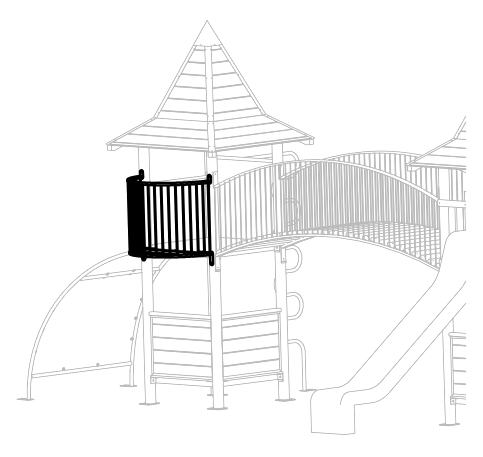 Balkon für Turm aus Fichte Ansicht 2