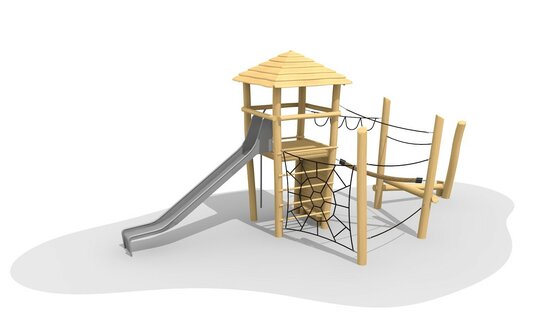 Jägerturm Kletterlandschaft 2 mit Pyramidendach Ansicht 5