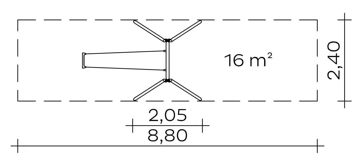 Standardschaukel (3,00) Edelstahl Ansicht 3