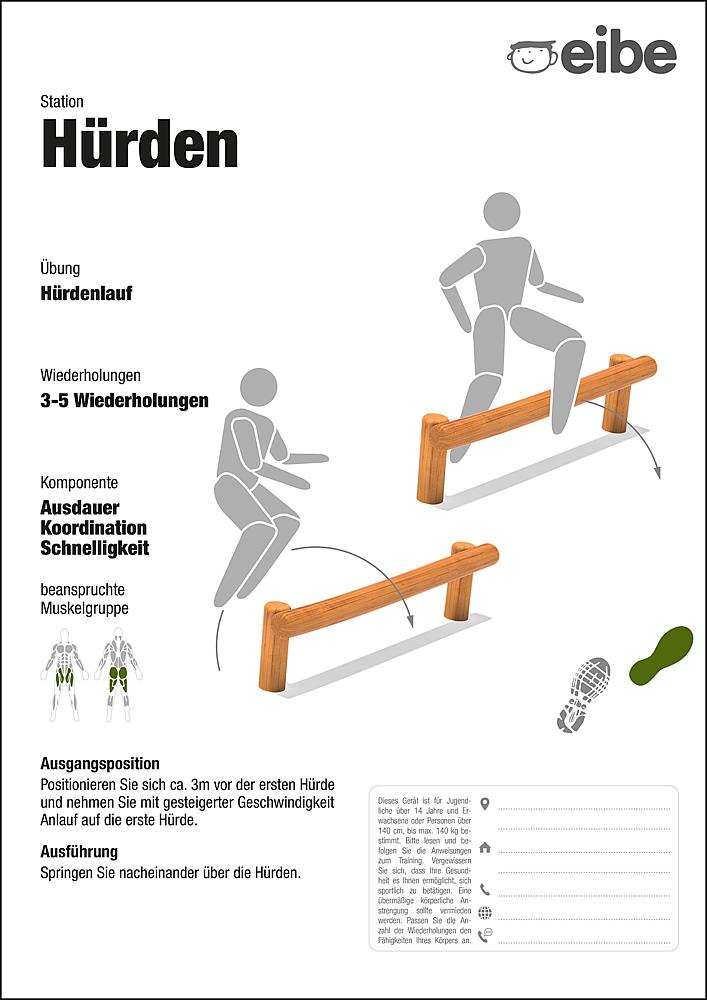 Trimm-dich-Pfad Trainingsschild Hürdenlauf Ansicht 5
