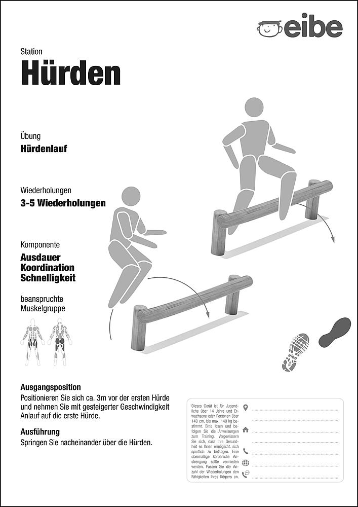 Trimm-dich-Pfad Trainingsschild Hürdenlauf Ansicht 6