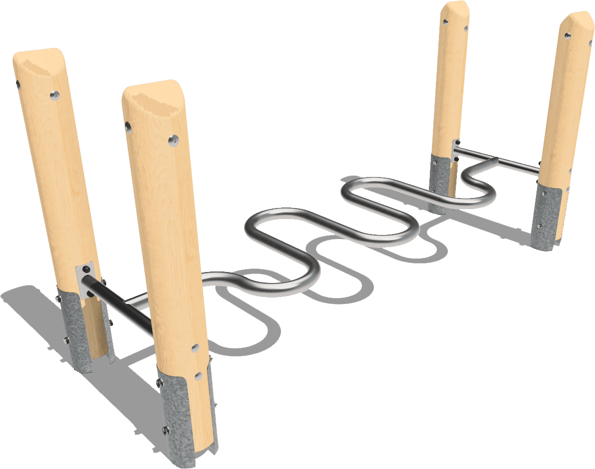 Balancierelement Schlange mit Edelkastanienpfosten Ansicht 2