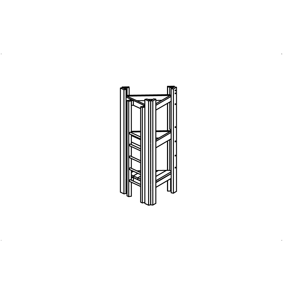 Dreieckhütte mit Leiter Ansicht 2