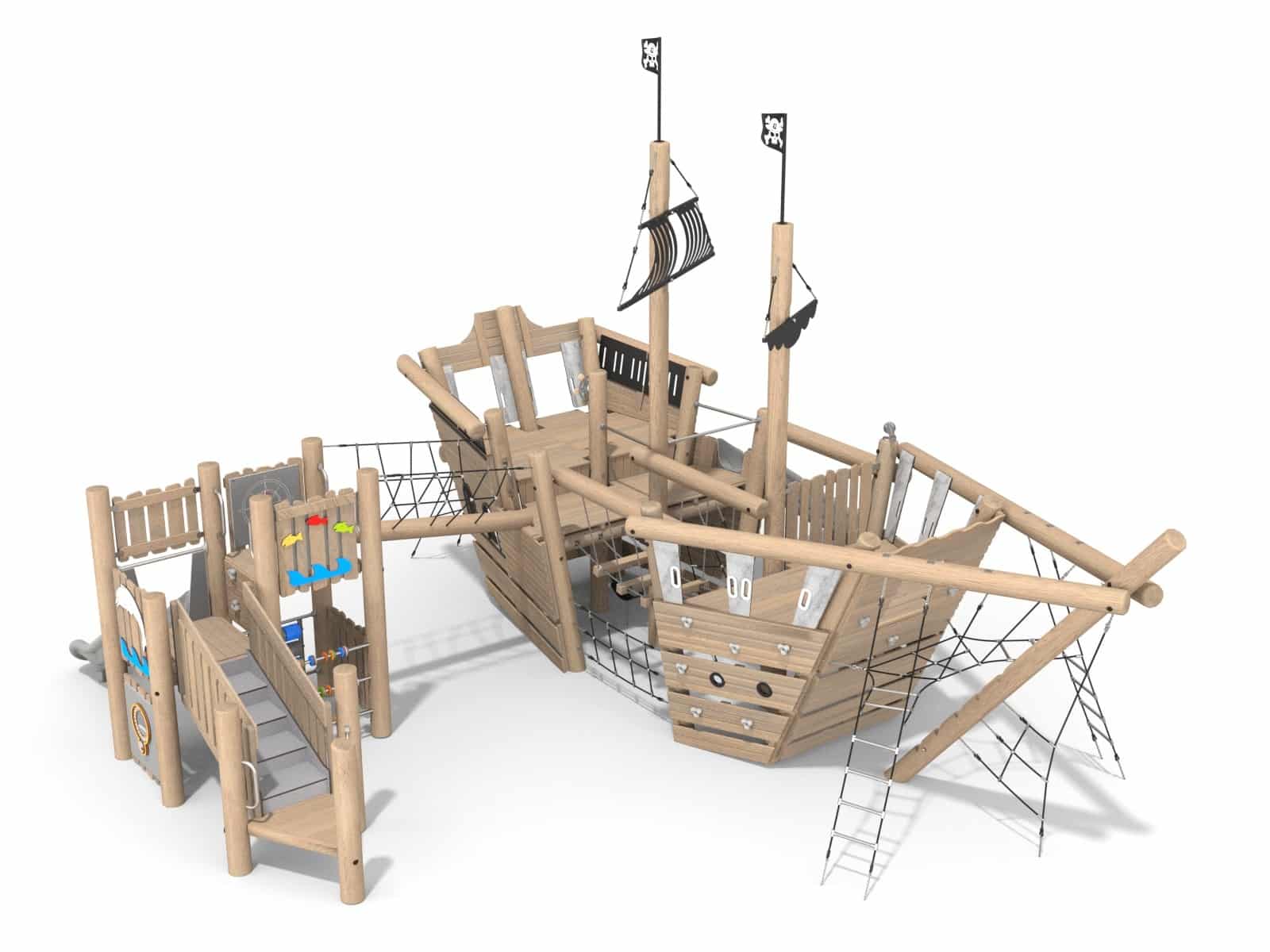 Holzschiff für Spielplatz Ansicht 2