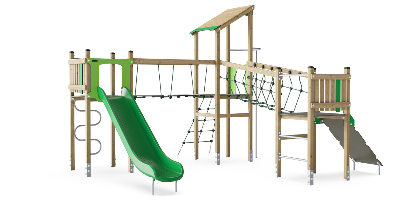 3-Turm-Spielanlage mit Netz KPW301001 Ansicht 2