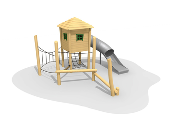 Netzhütte Kletterlandschaft 4 mit Pyramidendach Ansicht 5