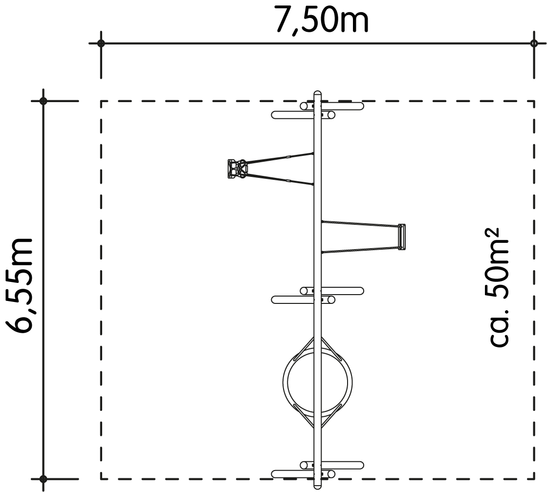 Schaukel-Nestkorb-Kombi 2-fach LH210cm, 1 Kleinkind-Schaukelsitz Ansicht 5