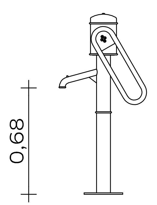 Wasserpumpe (Edelstahl) mit Schwengel Ansicht 3