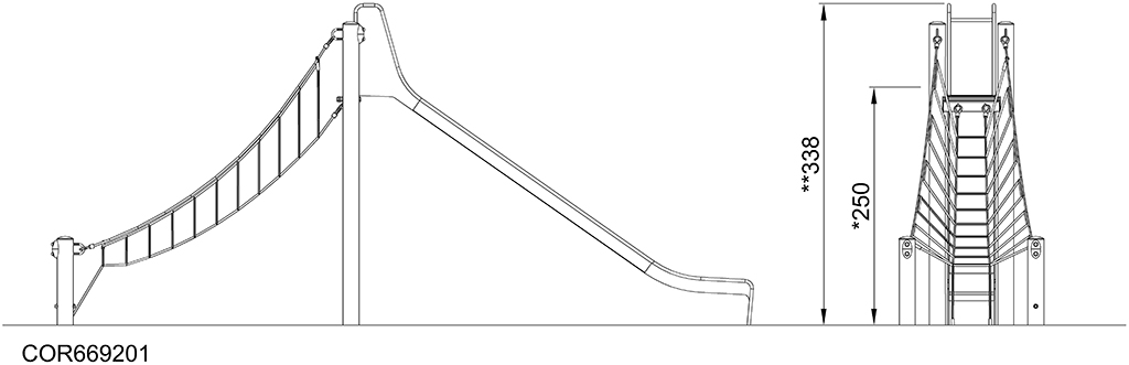 Freistehende Rutsche, 2,4 m hoch COR66920 Ansicht 3