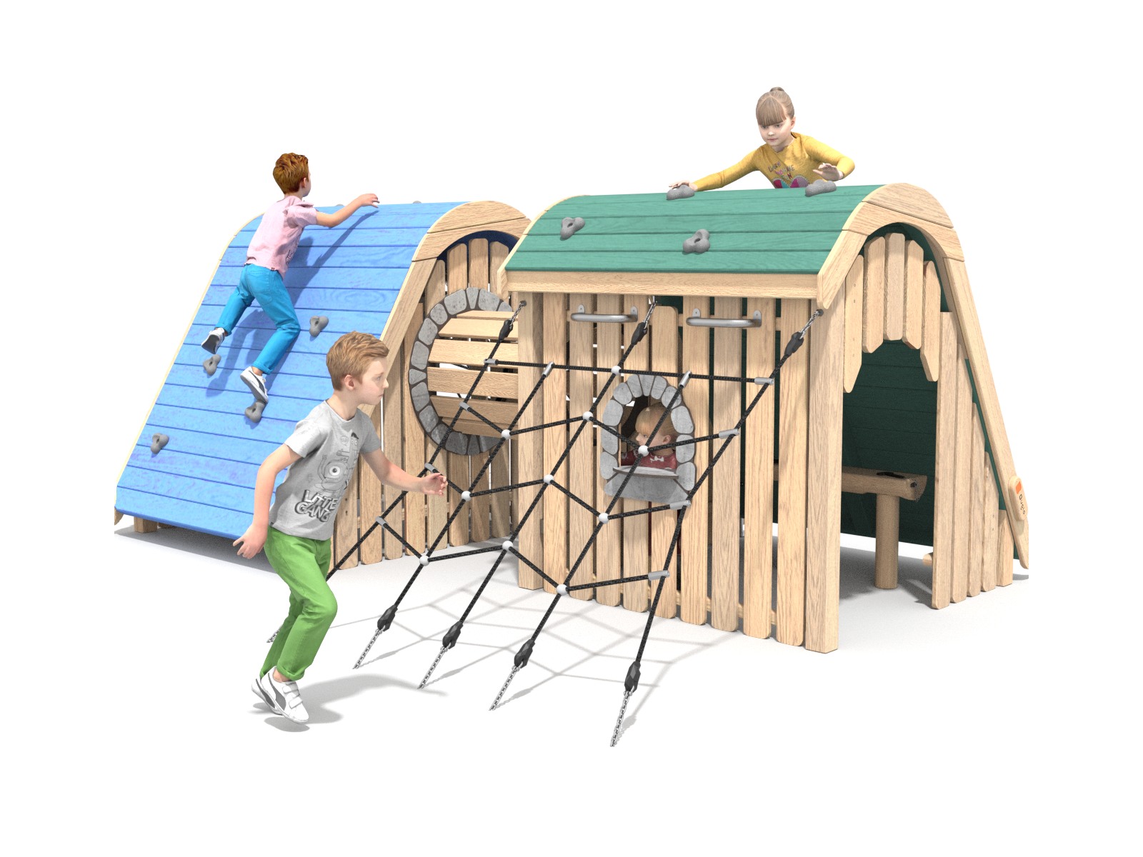 Spielhaus Twins Tunnel Ansicht 2