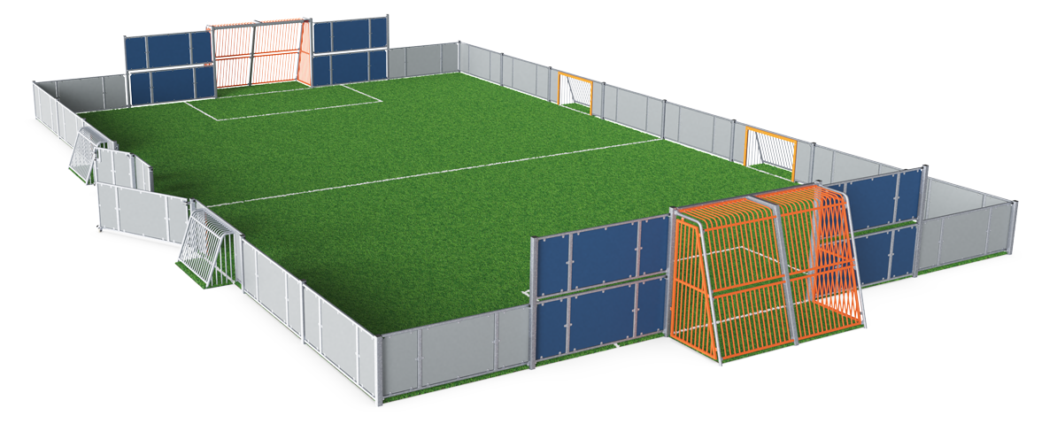 MUGA, 14 x 23 m, Seitenhöhe 1 m, Platten-Design FRE600302 Ansicht 2