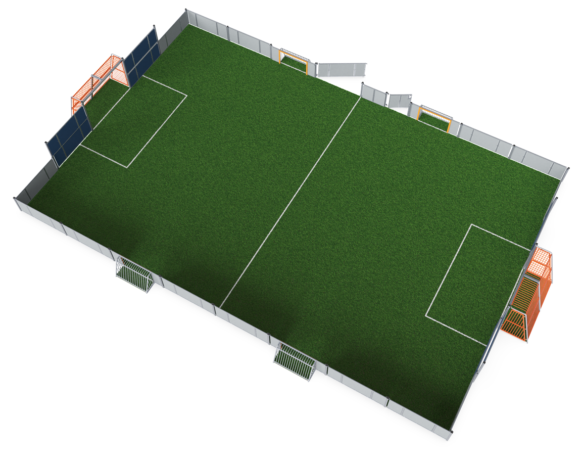 MUGA, 14 x 23 m, Seitenhöhe 1 m, Platten-Design FRE600302 Ansicht 3