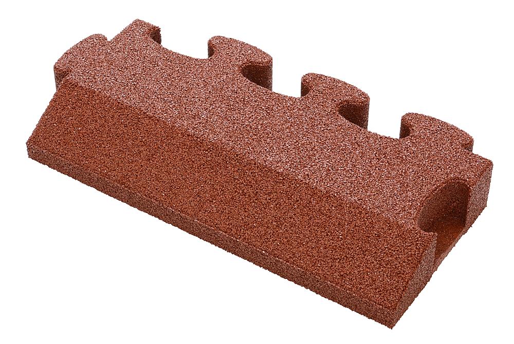 Puzzle Mat 3D Randplatte angeschrägt mit Zwischenelement 80 mm rotbraun Ansicht 4
