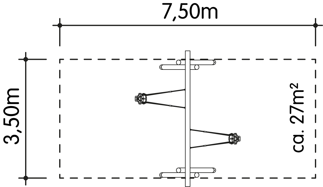 Schaukel 2-fach LH210cm, 2 Kleinkind-Schaukelsitze Ansicht 4