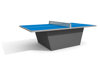 Tischtennis Polymerbeton blau, Stahlgestell Ansicht 4
