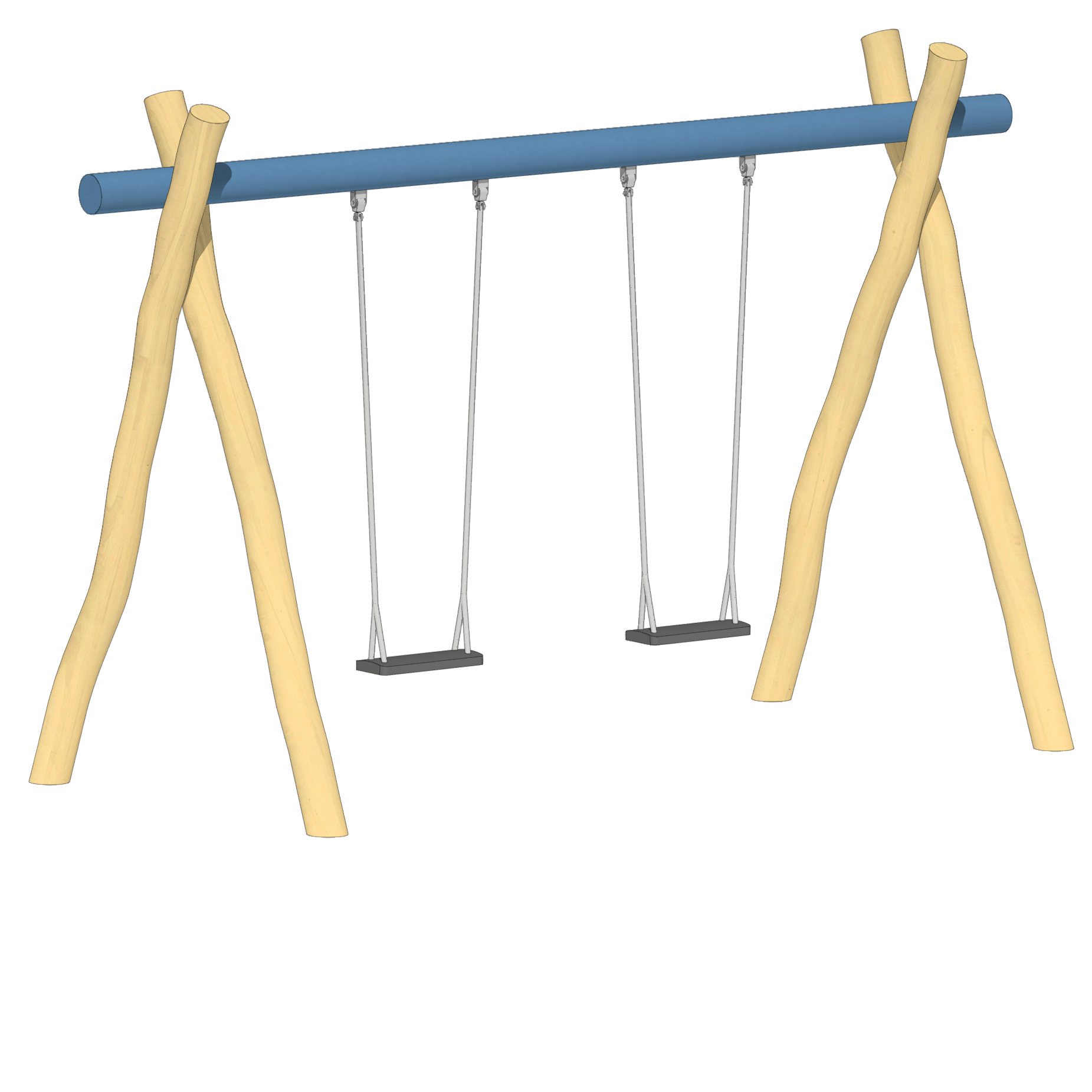 Schaukel 2-fach LH210cm, Querrohr Stahl verzinkt und pulverbeschichtet Ansicht 2