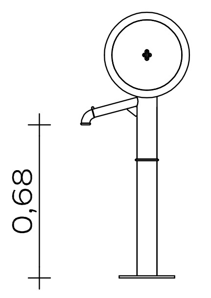 Wasserpumpe (Edelstahl) mit Handrad Ansicht 3