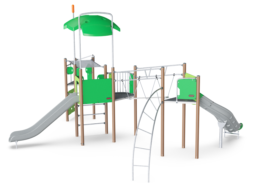 3-Turm-Spielanlage Camba mit Dach PCE310322 Ansicht 3