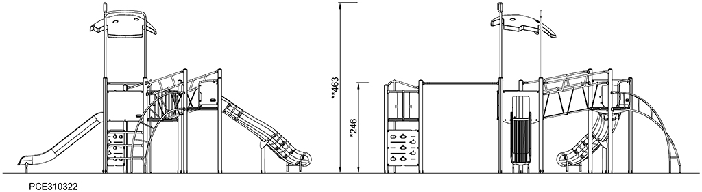 3-Turm-Spielanlage Camba mit Dach PCE310322 Ansicht 5