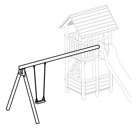 Einfachschaukel für Turm aus Edelkastanie Ansicht 4