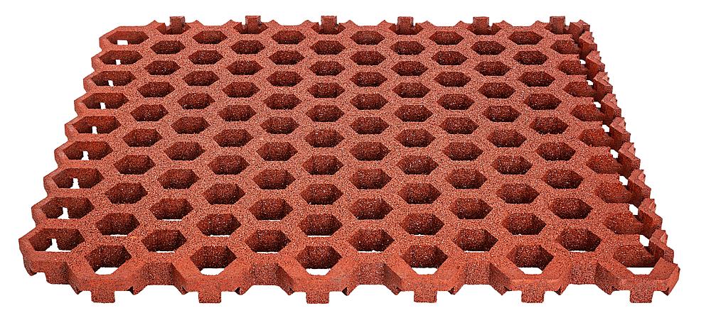 Rasengitterplatte Hexagon 45 mm rotbraun, Fallhöhe bis 200 cm Ansicht 4