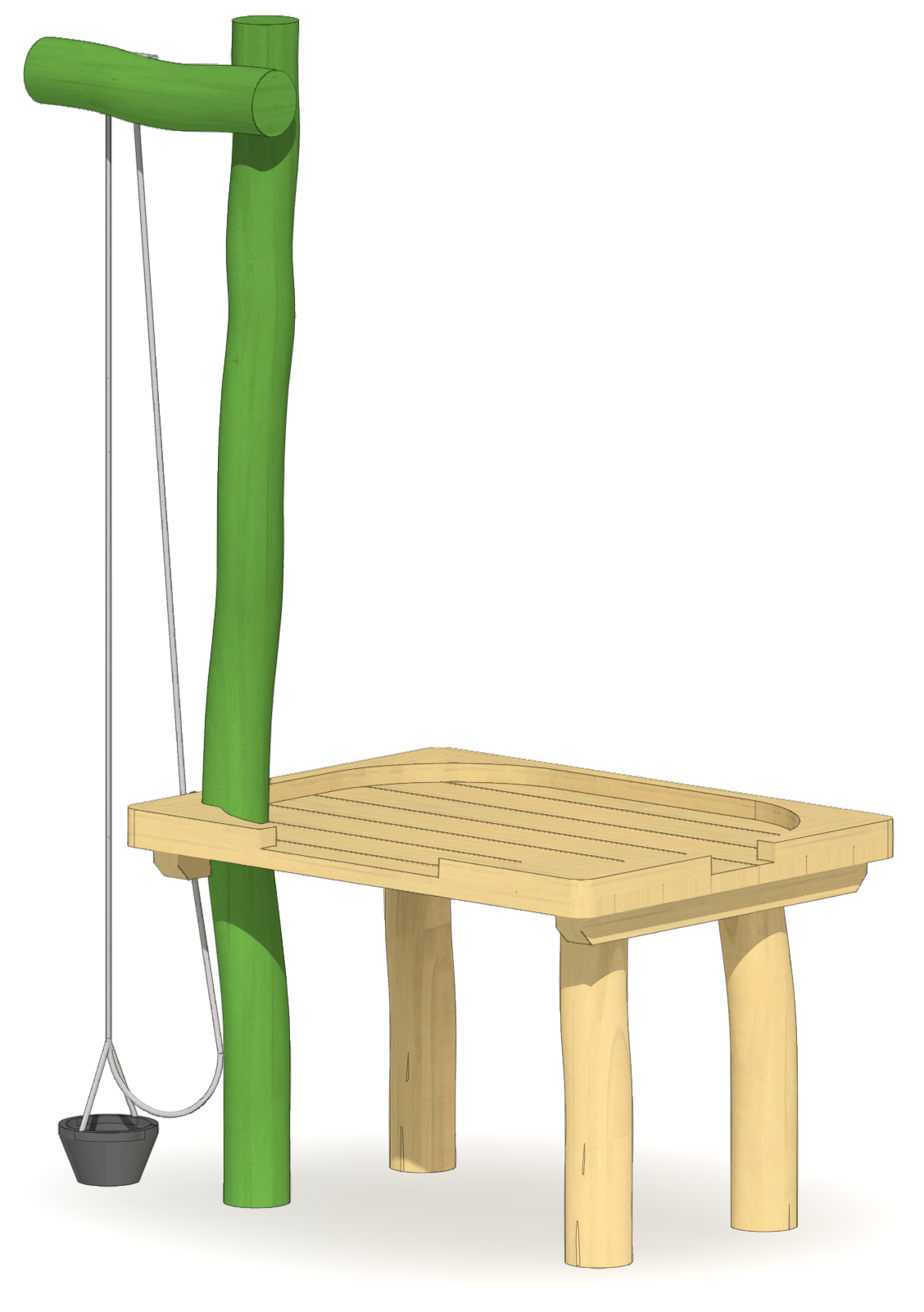 Sand- und Matschtisch mit Sandkran Ansicht 2