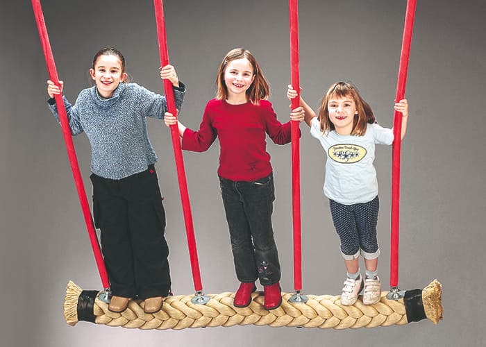 Trio-Schaukel mit Ketten in Edelstahl Ansicht 4