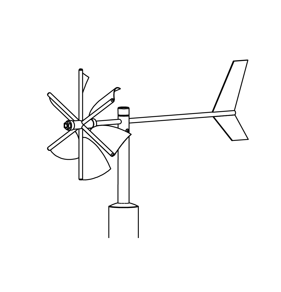 Windrad: Sechsflügler V2A Ansicht 2
