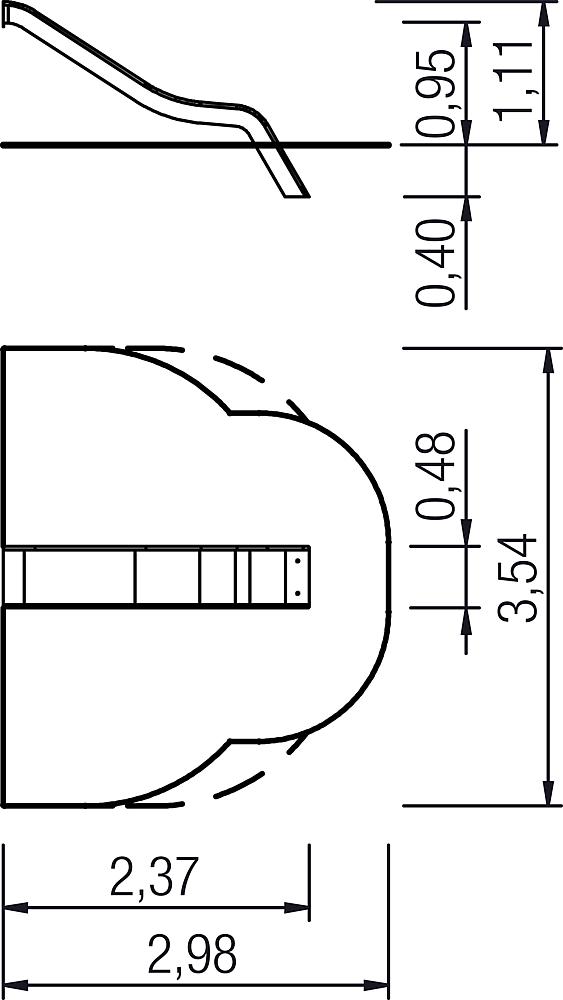 Anbaurutsche PH 95 cm, V2A Ansicht 3