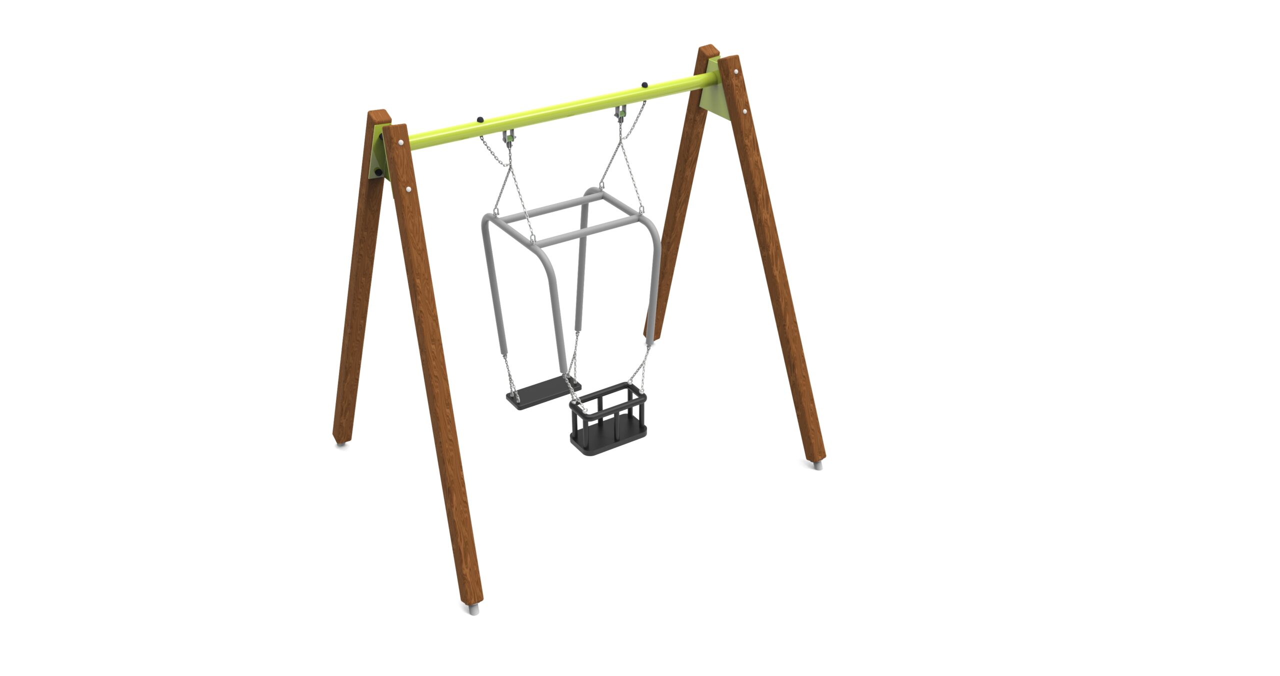 Pendelschaukel Eltern-Kind Holz Ansicht 2