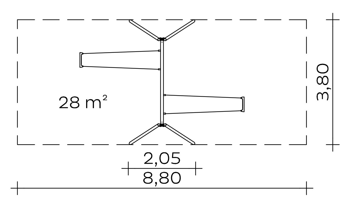 Standardschaukel (3,00) Edelstahl Ansicht 3