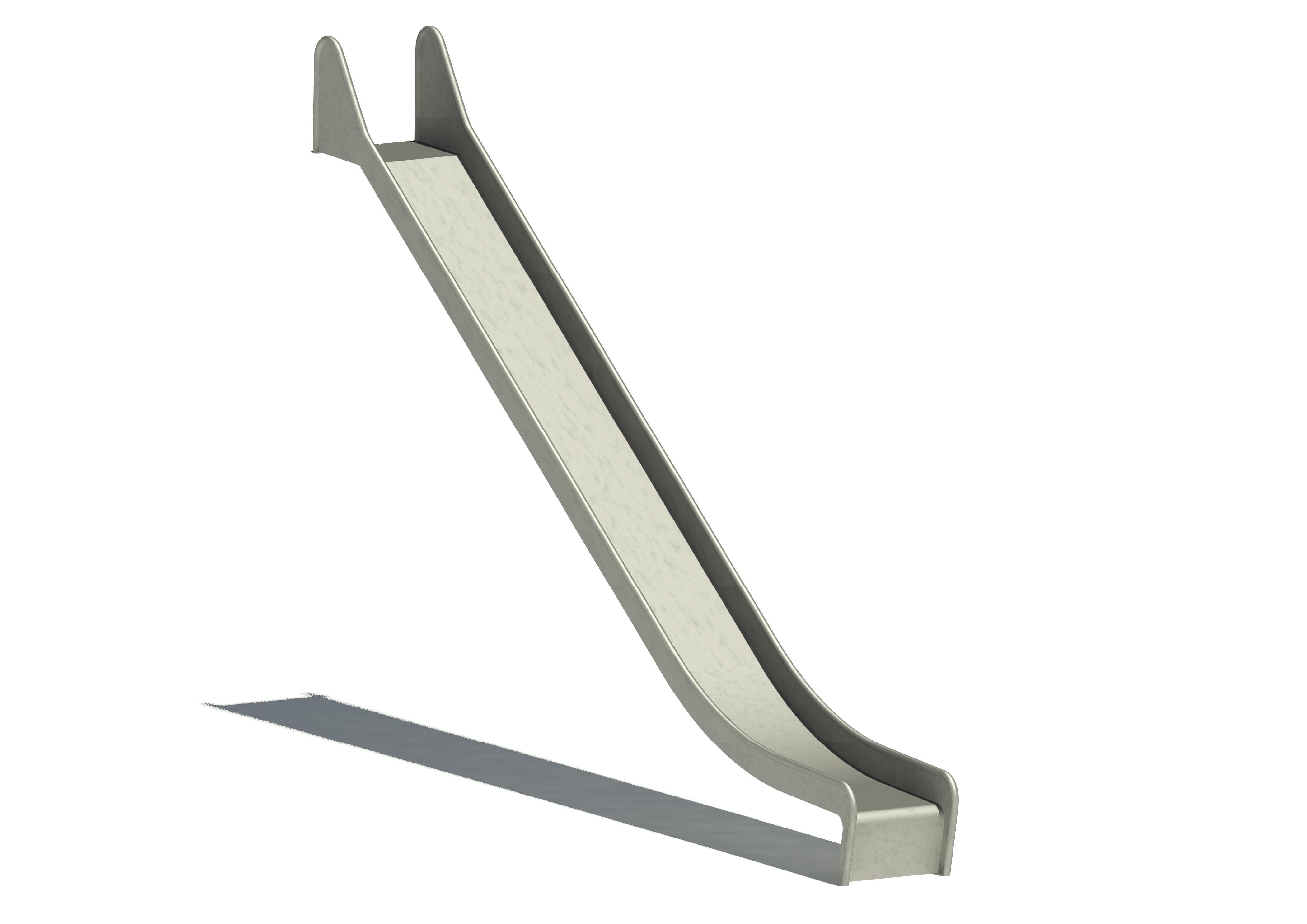 Anbaurutschbahn Edelstahl, ABH 250 cm,Breite 50 cm Ansicht 2