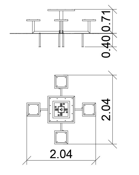 Picknicktisch quadratisch – Ludo Ansicht 3