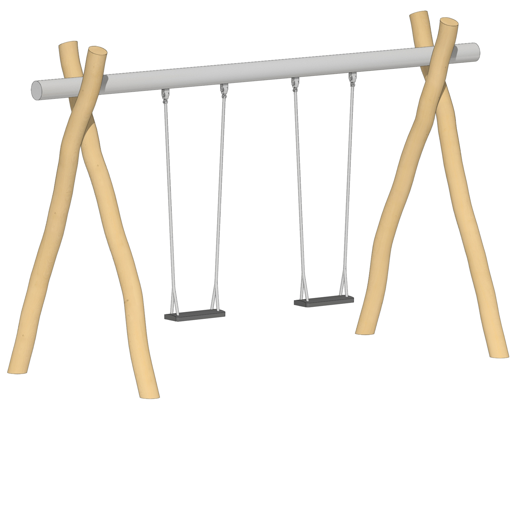 Schaukel 2-fach LH210cm, Querrohr Stahl verzinkt Ansicht 2