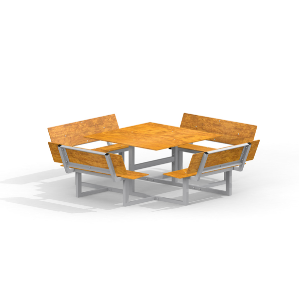 Quadratisch Bank & Tisch HPL Ansicht 2