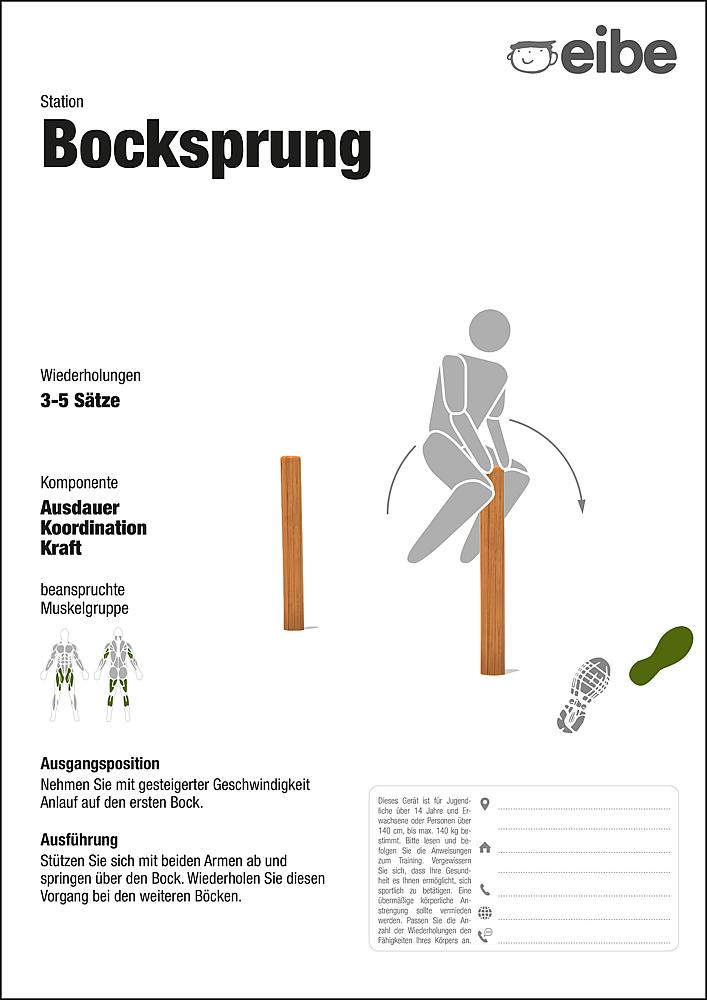 Trimm-dich-Pfad Trainingsschild Bocksprung Ansicht 4