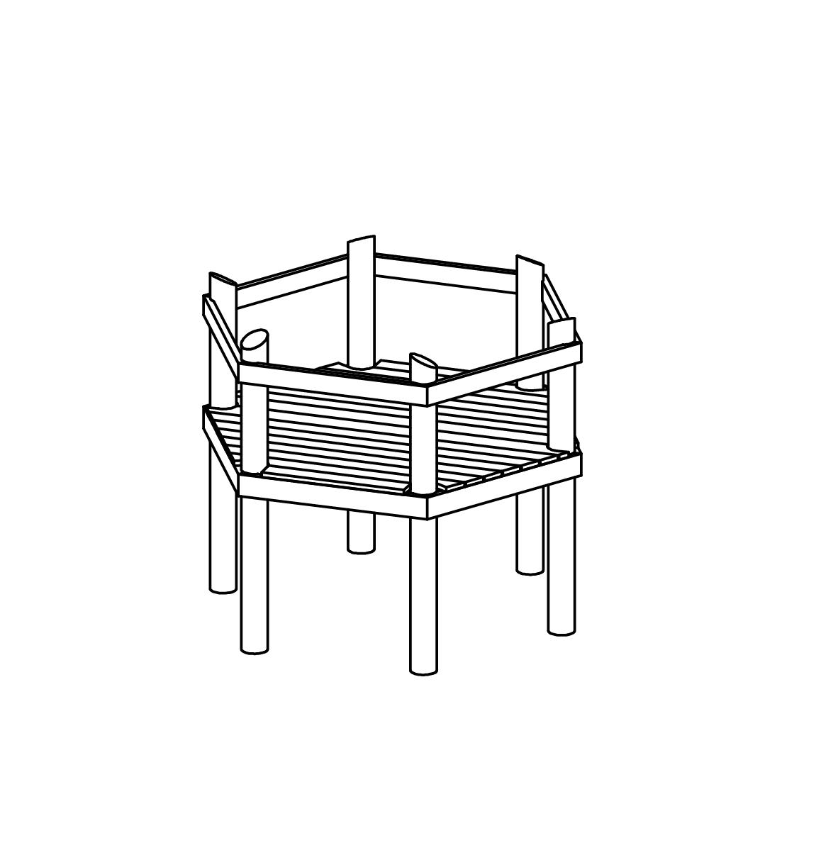 Sechseckplattform Ansicht 2