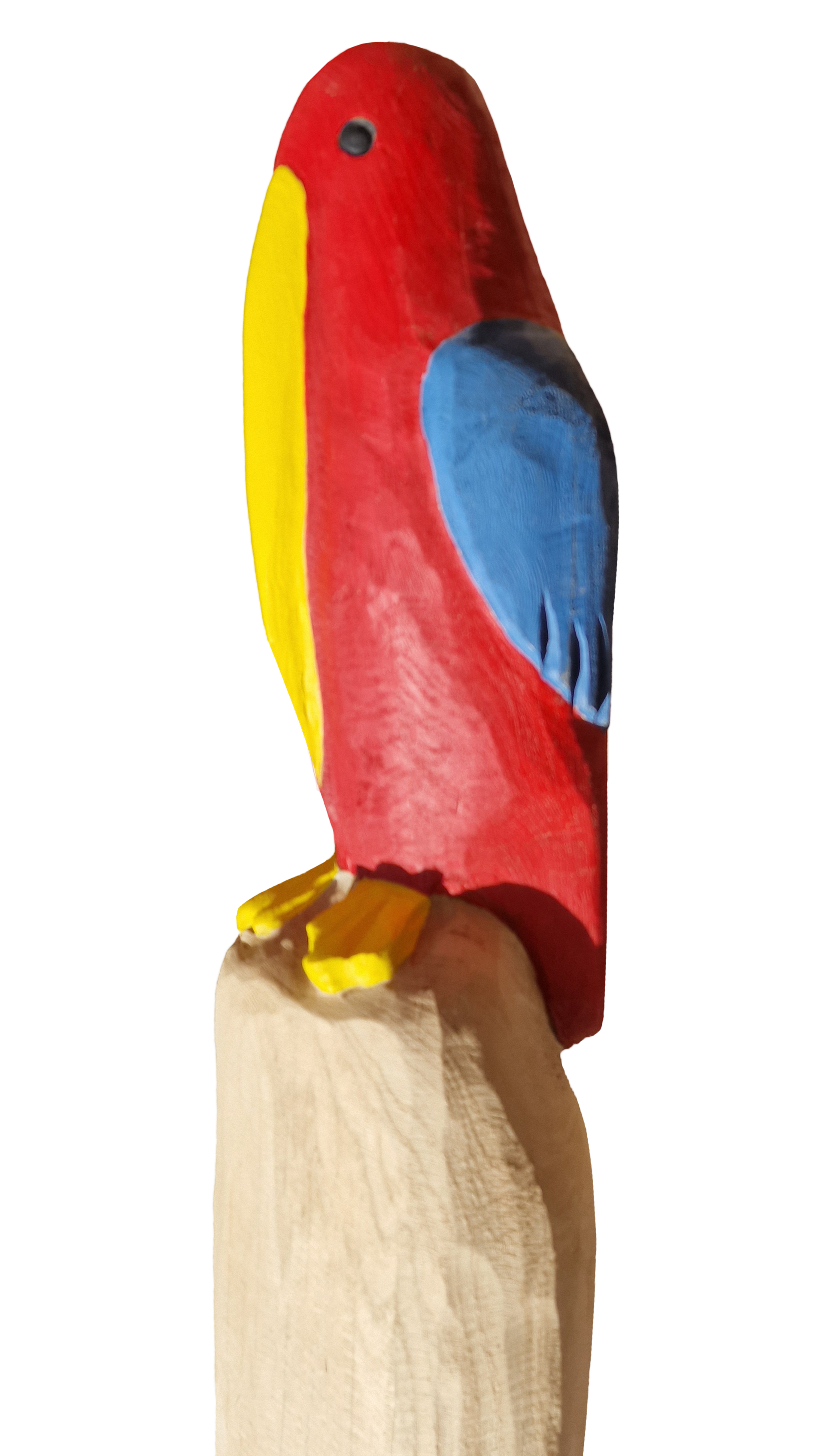 Pfostenkopf/Schnitzfigur Vogel rot - Ansicht 2