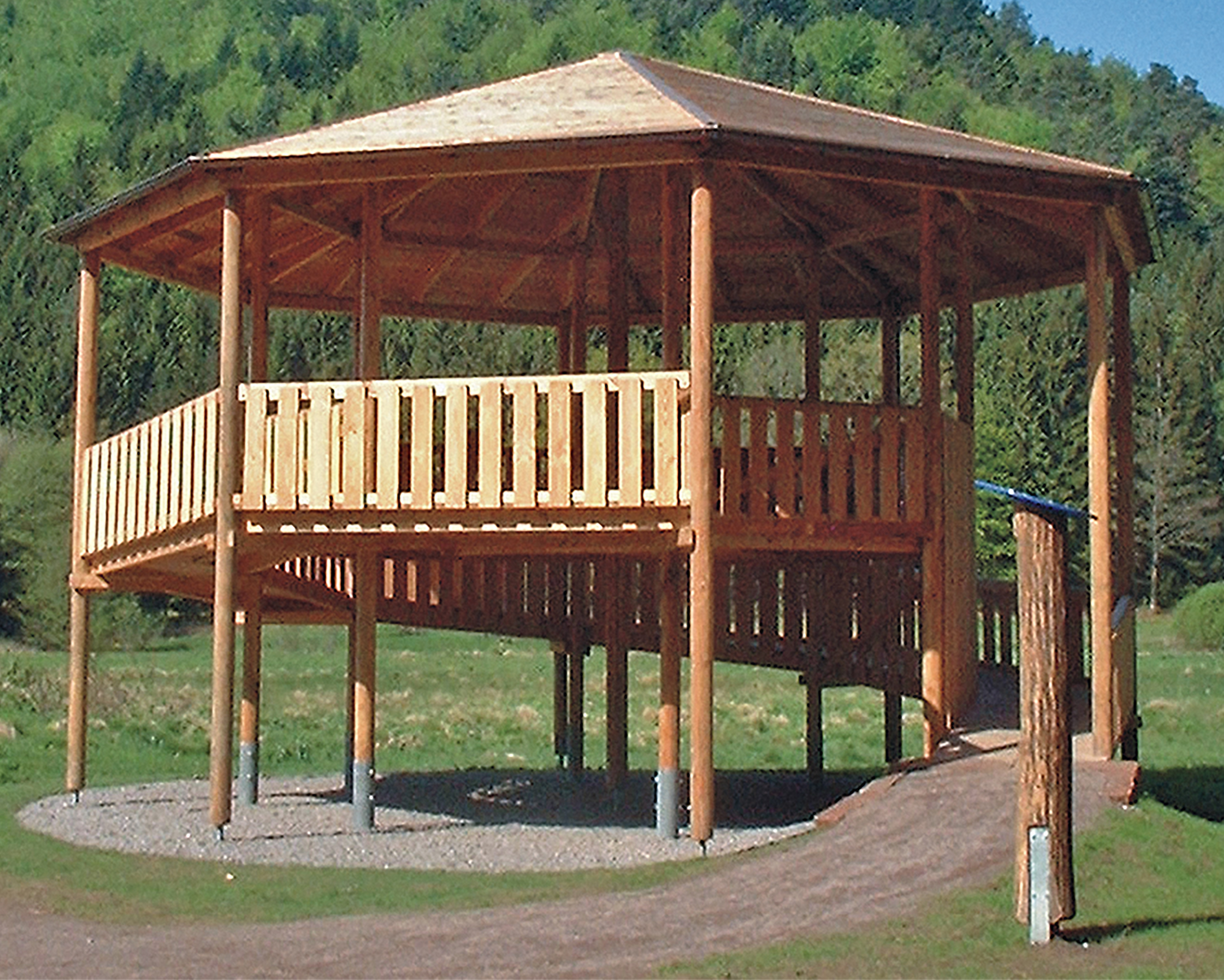 Achteckhütte Schneckenturm Ansicht 2