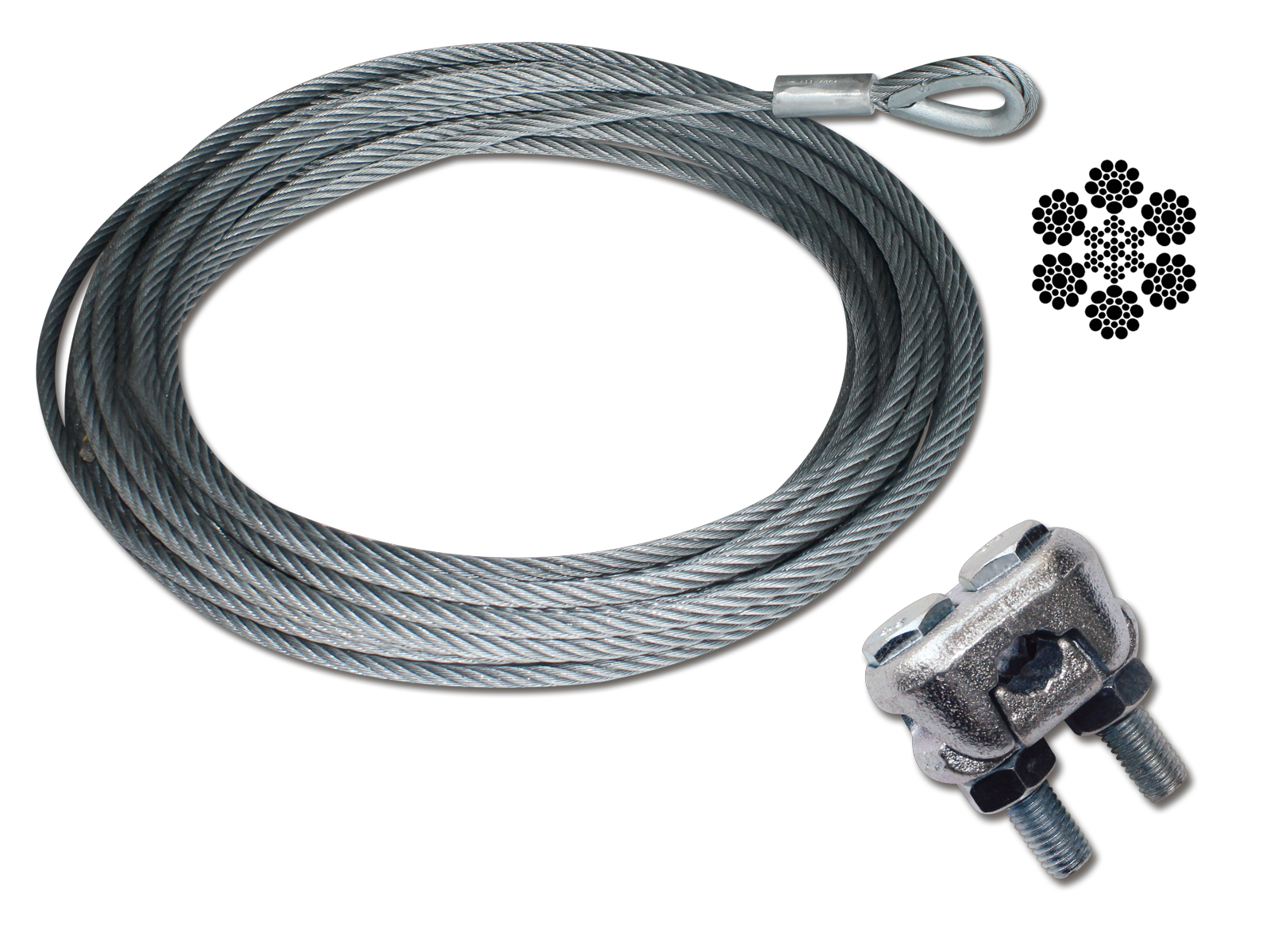 Stahlseil und Drahtseilklemme – Stahldrahtseil 10 mm, pro lfm, Kinderland Neeser