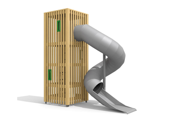bimbox Wurmturm S2 mit Edelstahl Röhrenrutsche Ansicht 6