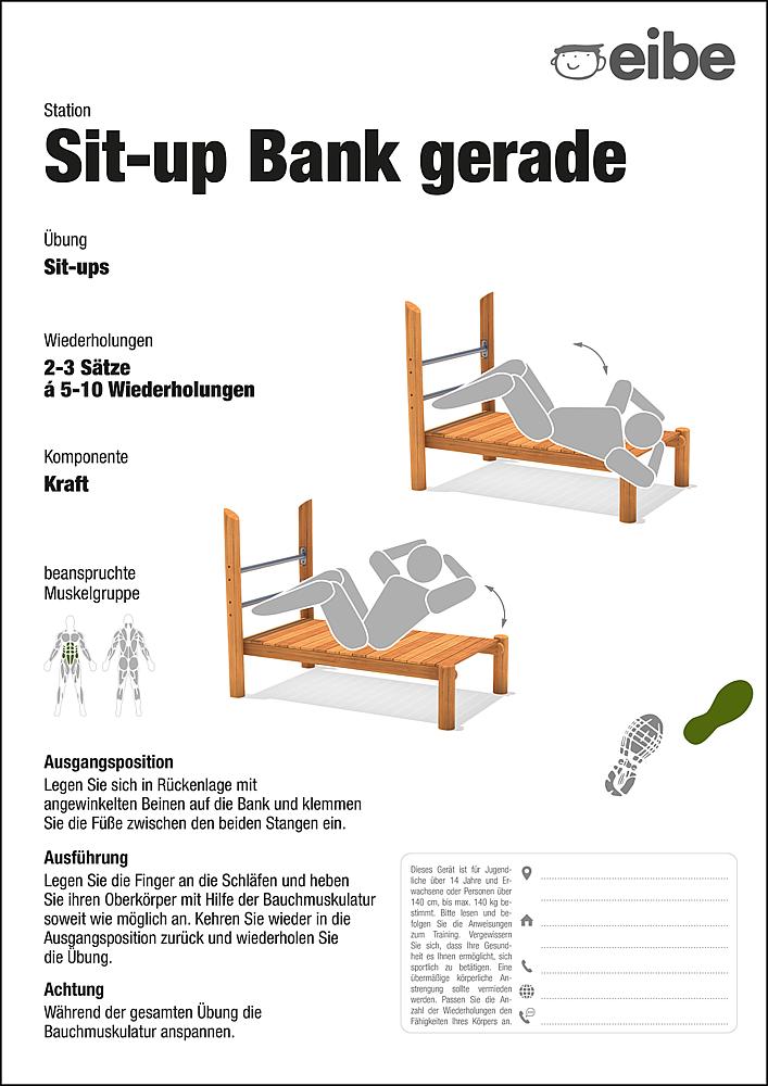 Trimm-dich-Pfad Trainingsschild Bauchtrainer gerade Ansicht 4