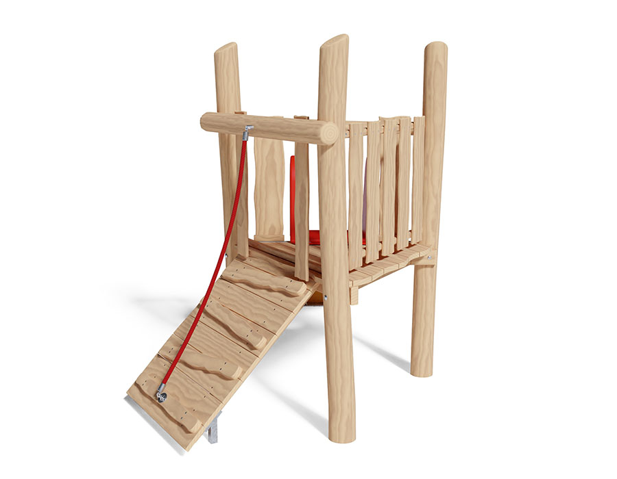 Spielturm-Kombination Robinie, Podesthöhe 90 cm, Rutsche Ansicht 3