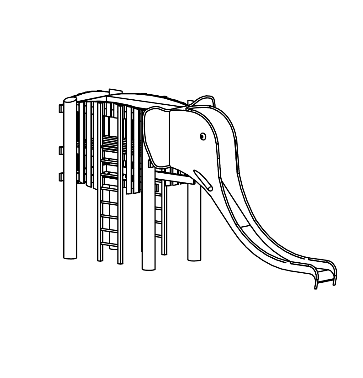 Elefant mit Rüsselrutsche Ansicht 2