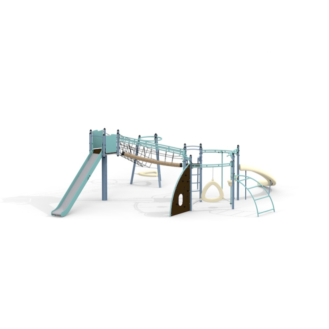 Copernicus Kletteranlage mit Kletterwand und Rutsche Ansicht 2